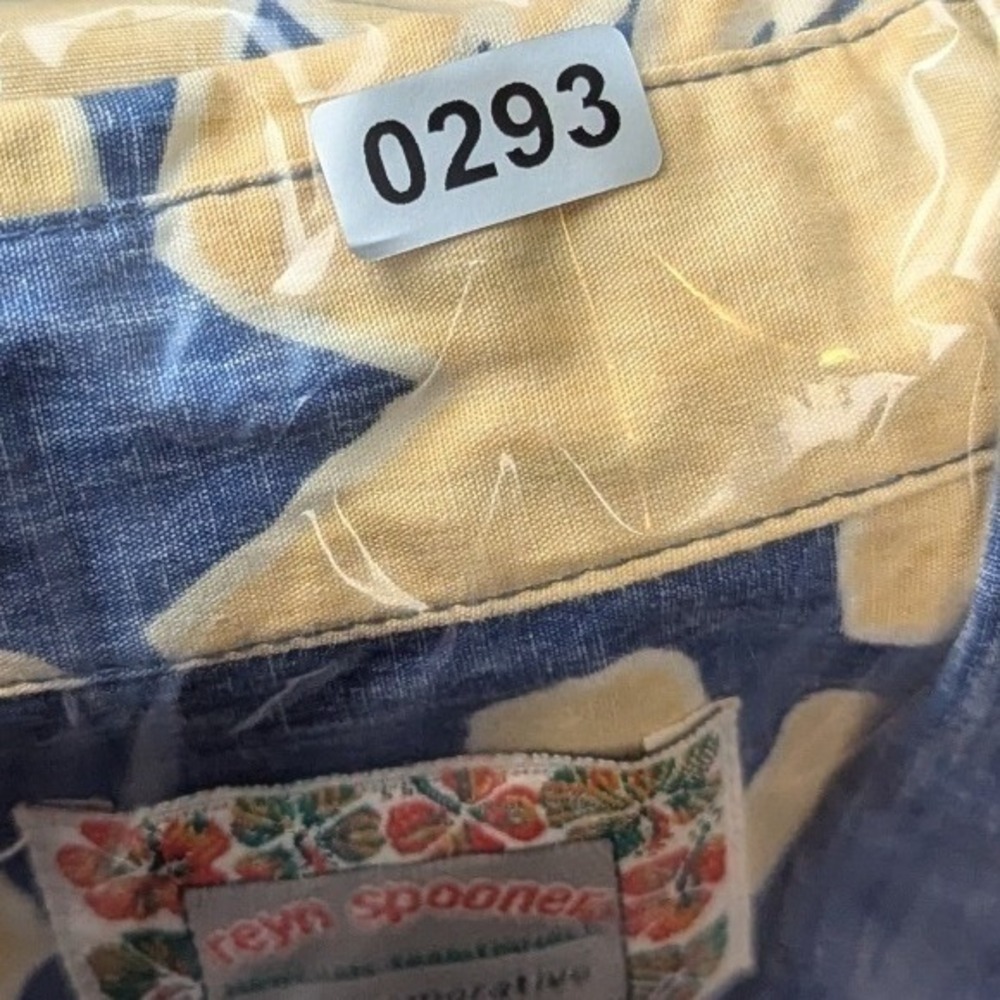 Reyn Spooner Hawaiian Shirt XL Blue Cream Hibiscus Floral Cotton Button Down - Picture 12 of 12